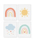 Фото #1 товара Hello Rainbow Unframed Boho Linen Paper Wall Art - Set of 4 Artisms - 8 x 10 in