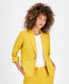 Фото #1 товара Women's Linen-Blend Notched-Collar 3/4-Sleeve Jacket