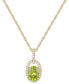 Фото #1 товара Macy's peridot (1-1/4 ct. t.w.) & Diamond (1/8 ct. t.w.) Halo 18" Pendant Necklace in 14k Gold