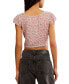 ფოტო #2 პროდუქტის Women's Faye Floral-Print Ruched Top