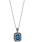 Фото #1 товара EFFY Collection eFFY® London Blue Topaz (2-1/5 ct. t.w.) & Diamond (1/3 ct. t.w.) 18" Pendant Necklace in 14k Rose Gold