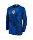 Men's Blue USMNT 2022/23 Home Breathe Stadium Replica Blank Long Sleeve Jersey