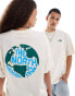 The North Face Globe back print oversized t-shirt in off white