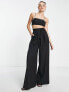 Фото #1 товара ASOS DESIGN tailored 2 in 1 cut out jumpsuit with belt in black