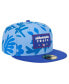 ფოტო #4 პროდუქტის Men's Royal Philadelphia 76ers Palm Fronds 2-Tone 59FIFTY Fitted Hat