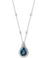 ფოტო #1 პროდუქტის EFFY® London Blue Topaz (7-7/8 ct. t.w.) & Diamond (7/8 ct. t.w.) 18" Pendant Necklace in 14k White Gold