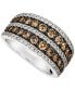 Фото #1 товара Chocolate Diamond & Nude Diamond Multirow Statement Ring (1-5/8 ct. t.w.) in 14k White Gold