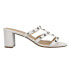 Фото #1 товара VANELi Mayda Studded Block Heels Womens White Dress Sandals 305537