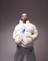 Topman plush puffer in white