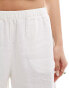 Фото #5 товара Weekday Evine linen blend longer length shorts with raw hem in beige