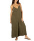 ფოტო #1 პროდუქტის Juniors' Solid Waimea Wide-Leg V-Neck Jumpsuit