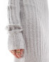 Фото #3 товара Threadbare roll neck ribbed mini jumper dress in grey