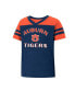 ფოტო #3 პროდუქტის Girls Toddler Navy, Orange Auburn Tigers Piecrust Promise Striped V-Neck T-shirt