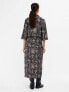 Object hybrid midi shirt dress in grey vintage print