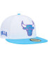 Фото #1 товара Men's White Chicago Bulls Vice Blue Side Patch 59FIFTY Fitted Hat