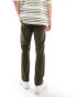 Threadbare pull on slim chino trouser in khaki