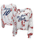 ფოტო #2 პროდუქტის Women's Threads Mac Jones White New England Patriots Off-Shoulder Tie-Dye Name and Number Cropped Long Sleeve V-Neck T-shirt