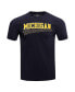 Фото #4 товара Men's Navy Michigan Wolverines Classic T-shirt