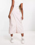 ASOS DESIGN side ruched cargo maxi skirt in pink