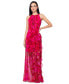 ფოტო #1 პროდუქტის Women's Printed Ruffled Halter Gown