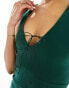 Vesper exclusive bow tie detail bodycon midaxi dress in forest green 38 - фото #6