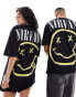 ASOS DESIGN unisex oversized license band t-shirt in black with Nirvana prints