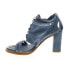 Фото #5 товара A.S.98 Bray A85005-101 Womens Blue Leather Hook & Loop Block Heels Shoes 9.5