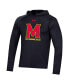 Men's Black Maryland Terrapins School Logo Raglan Long Sleeve Hoodie Performance T-shirt