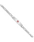 ფოტო #3 პროდუქტის Sterling Silver Rhodium-plated Medical ID Figaro Link Bracelet