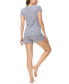 ფოტო #2 პროდუქტის Women's Printed Short Sleeve Top with Shorts Pajama Set, 2-Piece