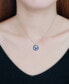 ფოტო #2 პროდუქტის Crystal Dotted Whale Tail Circle Pendant Sterling Silver Necklace