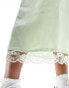 Фото #3 товара Wednesday's Girl lace insert midaxi skirt in mint