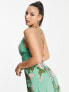 Фото #3 товара ASOS DESIGN Tall cami wrap maxi dress with lace up back in sage floral