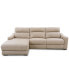 Фото #6 товара Gabrine 3-Pc. Leather Sectional with 2 Power Headrests & Chaise, Created for Macy's