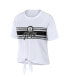 ფოტო #2 პროდუქტის Women's White Brooklyn Nets Tie-Front T-shirt