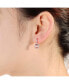 ფოტო #3 პროდუქტის 18K Rose Gold Overlay Circle Champagne Cubic Zirconia Earrings