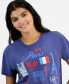 ფოტო #3 პროდუქტის Juniors' Paris Graphic-Print Tee