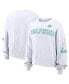 ფოტო #1 პროდუქტის Women's White Miami Dolphins Oversized Long Sleeve Cropped Sweatshirt