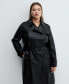 Фото #6 товара Women's Leather-Effect Trench Coat