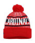 Men's Red St. Louis Cardinals Striped Cuffed Knit Hat with Pom