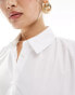 Фото #3 товара River Island contrast detail shirt in white