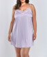 ფოტო #1 პროდუქტის Plus Size Casey Satin Solid Chemise Nightgown