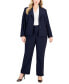 Фото #1 товара Plus Size Peak-Lapel Button-Front Pantsuit