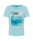 Women's 100% Cotton Short Sleeve Dolphin Placement Print Tee