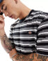 Dickies seasonal striped t-shirt in black and white