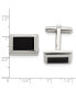 Фото #5 товара Stainless Steel Polished Black IP-plated Rectangle Cufflinks