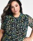 Фото #4 товара Trendy Plus Size Mesh Midi Dress, Created for Macy's