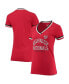 Фото #1 товара Women's Red Washington Nationals Raglan V-Neck T-shirt