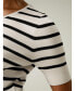 Фото #4 товара Women's Silk Striped Cropped Knit Top