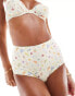 ASOS DESIGN Kellie high waist bikini bottom in doodle print